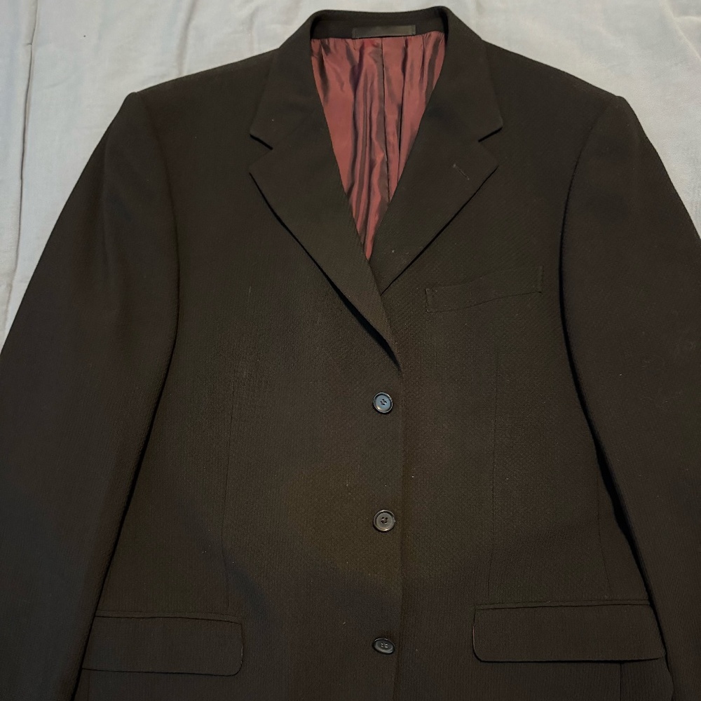 Men's Ermengildo Zegna Black Blazer - 50 European - 40R American - Nice texture